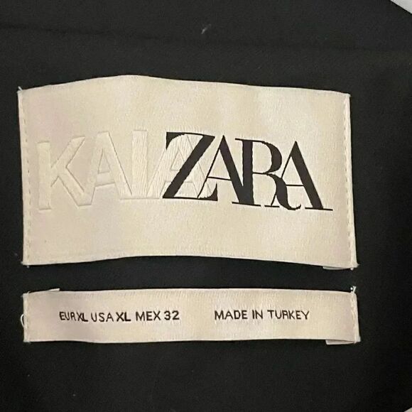 ZARA Single Button Black Oversized Blazer Suit Separates Viscose Blend SZ XL - Picture 6 of 11